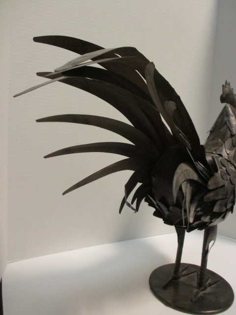 Decorative Layered Metal Feather Farmhouse Style Tabletop Rooster - 4
