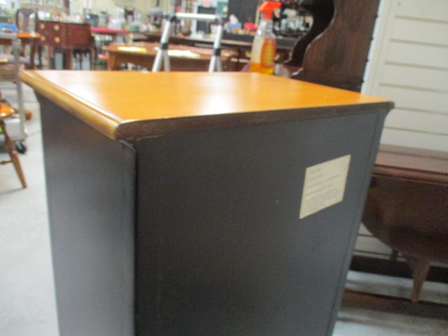 2 Tone Wood Commode/Cabinet with Drawer and Door - 10