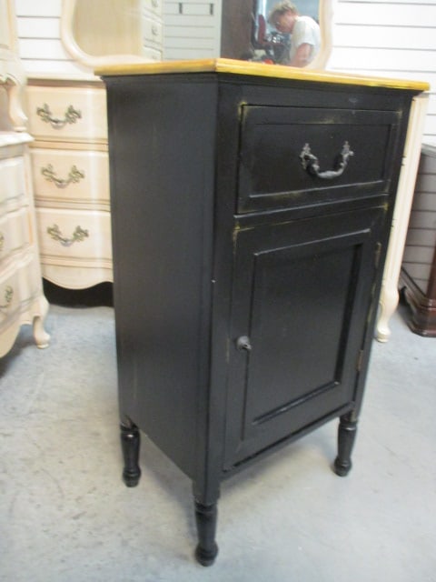 2 Tone Wood Commode/Cabinet with Drawer and Door - 3