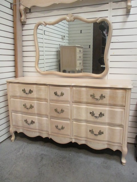 White Wash French Country Style Double Dresser and Wall Mirror (1 of 8)
