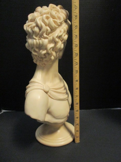 Classical Bust Modeled after Michelangelo's "David" Faux Marble Resin Tabletop Reproduction - 4