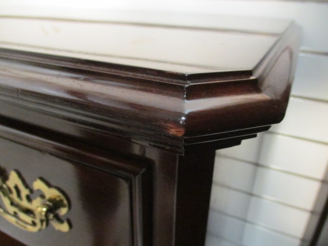 Ethan Allen Colonial Revival Mahogany Nightstand/End Table with Drawer and Open Storage - 10