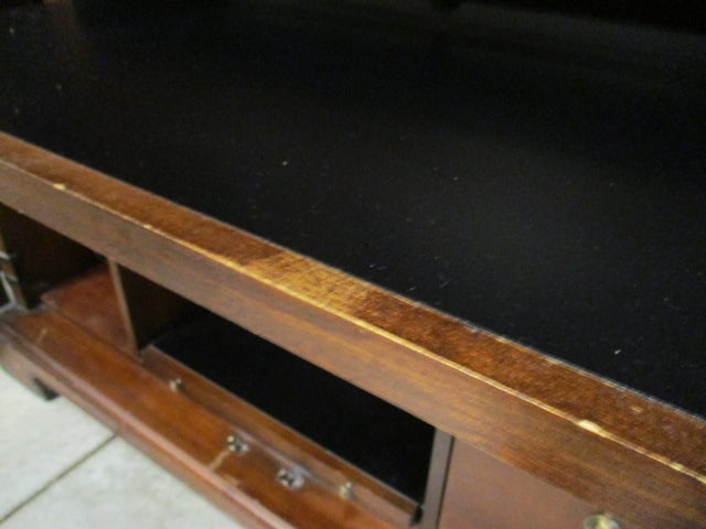 Thomasville Mahogany Raised Panel Computer Armoire with Carved Leaf Accents - 11