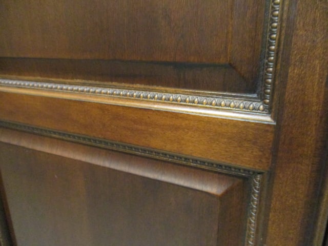 Thomasville Mahogany Raised Panel Computer Armoire with Carved Leaf Accents - 20