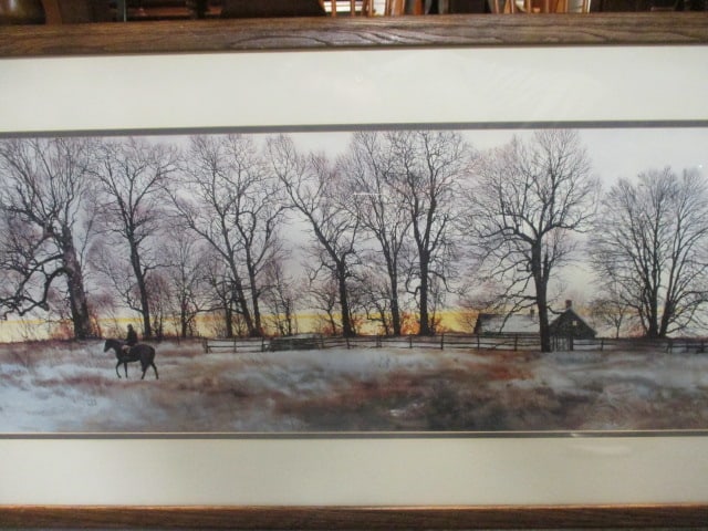 Framed and Matted Peter Sculthorpe "Hedgerow" Lithograph Print - 2