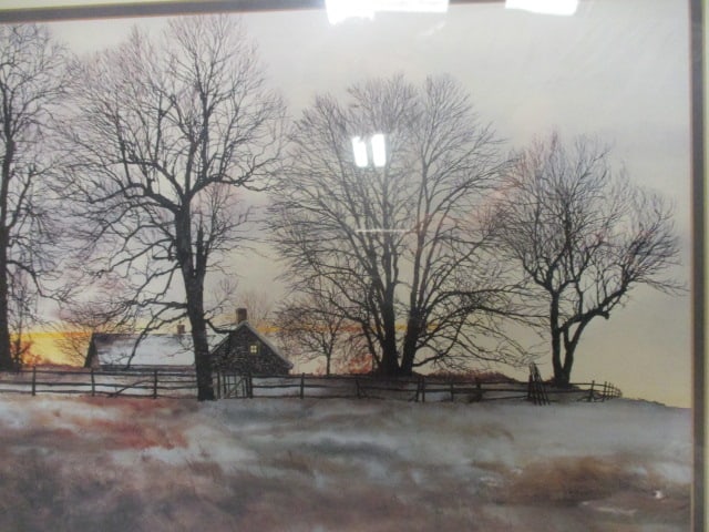 Framed and Matted Peter Sculthorpe "Hedgerow" Lithograph Print - 5
