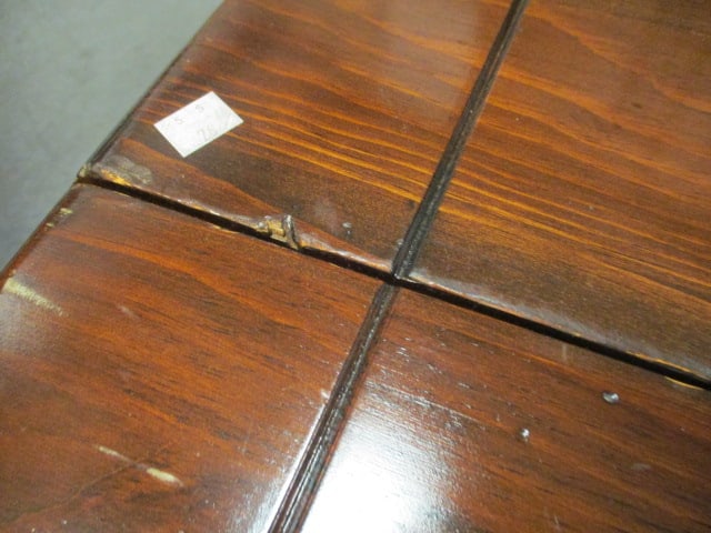 Ethan Allen Early American Style Dark Stained Pine Drop Leaf Coffee Table - 12