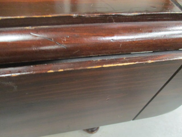 Ethan Allen Early American Style Dark Stained Pine Drop Leaf Coffee Table - 13
