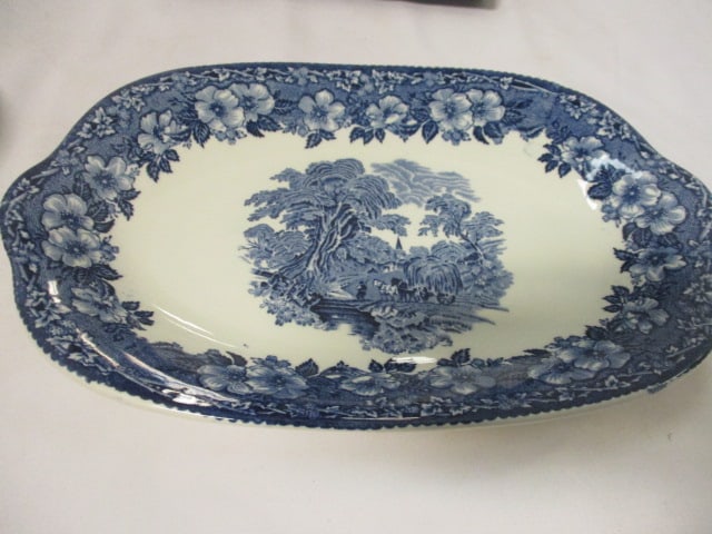 Spode Blue Room Cheese Knife and Four Spreaders, Wedgwood "Woodland" Ironstone - 5