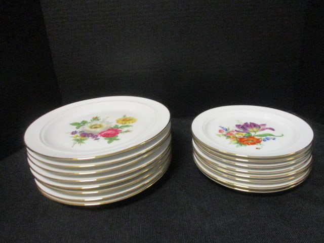 16 Pieces of Royal KPM Bavaria West German Porcelain Multi Color Floral Design Plates (1 of 7)