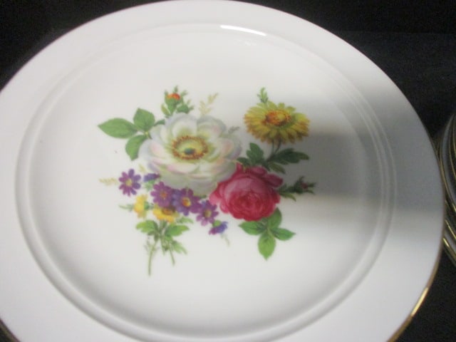 16 Pieces of Royal KPM Bavaria West German Porcelain Multi Color Floral Design Plates - 2
