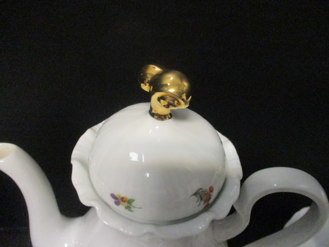 Royal Tattau Bavaria German Porcelain Multi Color Flower Coffee Serving Set - 4