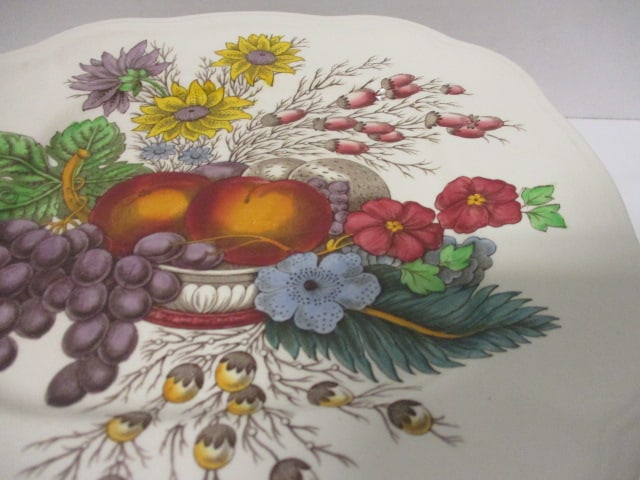 Copeland Spode "Reynolds" Earthenware Square Plates and Bouillon/Clear Soup Bowls - 3