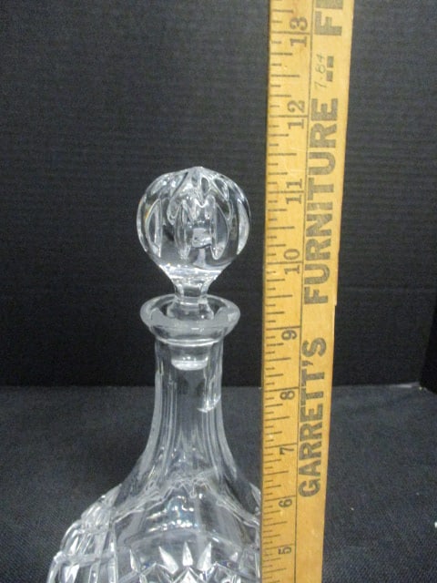 Vintage Crystal Decanter with Faceted Stopper - 8