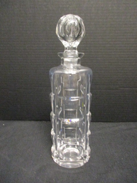 Vintage Tall Cylindrical Body Crystal Decanter with Globe Stopper (1 of 8)