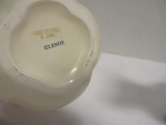 Lenox "Poppies on Blue" Pear Shape Sugar Bowl, Cow Shape Creamer, 3 Piece - 18
