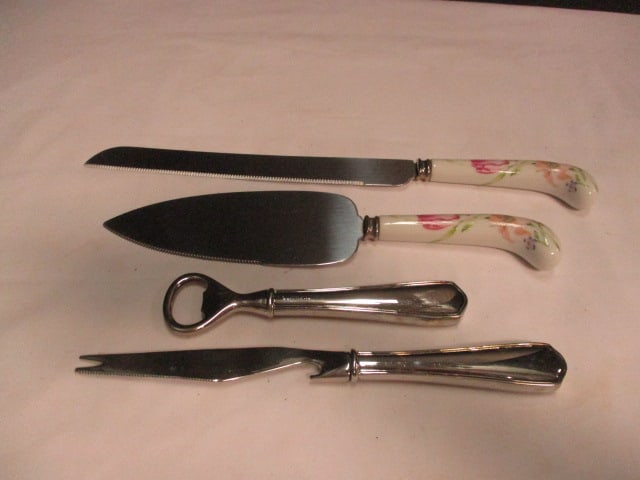 Shannon Crystal Flatware/Knife Caddy in Original Box, Waterford Stainless Cheese Knife - 8