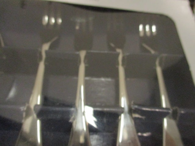 Dansk Kitchen Silhouette Cocktail Forks, Silverplated Cranberry Server with Glass Liner - 4