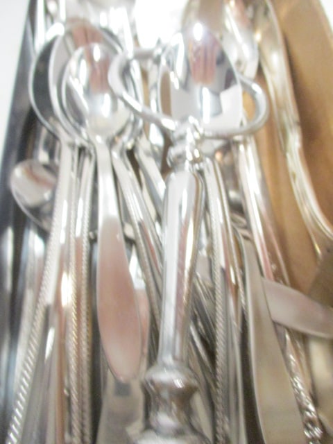 Dansk Kitchen Silhouette Cocktail Forks, Silverplated Cranberry Server with Glass Liner - 9