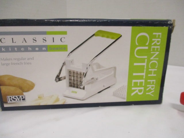 Classic Kitchen Basics French Fry Cutter in Original Box and The Pampered Chef Fruit Peeler - 4