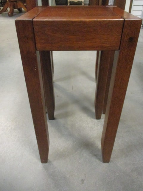 Pottery Barn Ginger Finish 2 Piece Nesting Table Set - 4