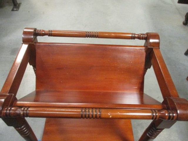 Early American Style Solid Wood Magazine Rack/Side Table with Turned Spindle Legs - 3