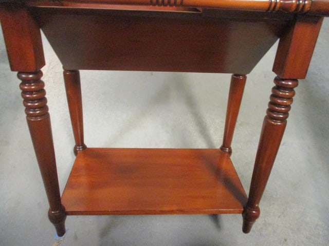 Early American Style Solid Wood Magazine Rack/Side Table with Turned Spindle Legs - 5