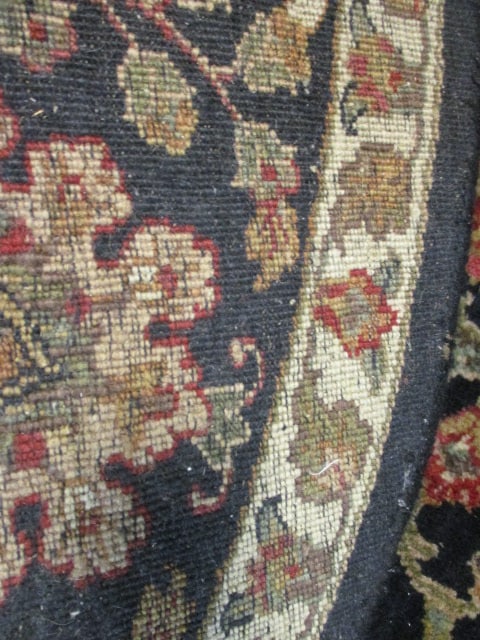 Round Capel Black Floral Wool Pile Area Rug - 5