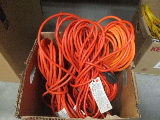 Four Heavy Duty Orange Extension Cords: Local Pickup Only