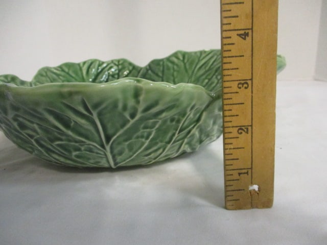 Bordallo Pinheiro Cabbage Leaf Portugal Pottery Bowl - 6