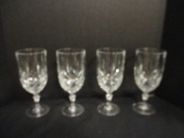 Four Marquis by Waterford Water Goblets: 8 1/2"h