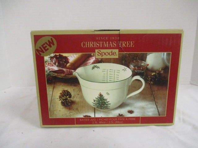 New Old Stock Spode "Christmas Tree" Batter Jug in Original Box: 2.5 liter