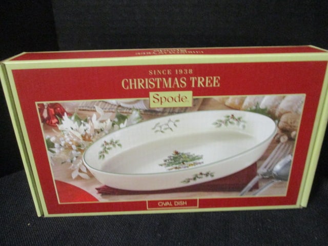 Two Spode "Christmas Tree" Oval Dishes-One in Original Box - 5