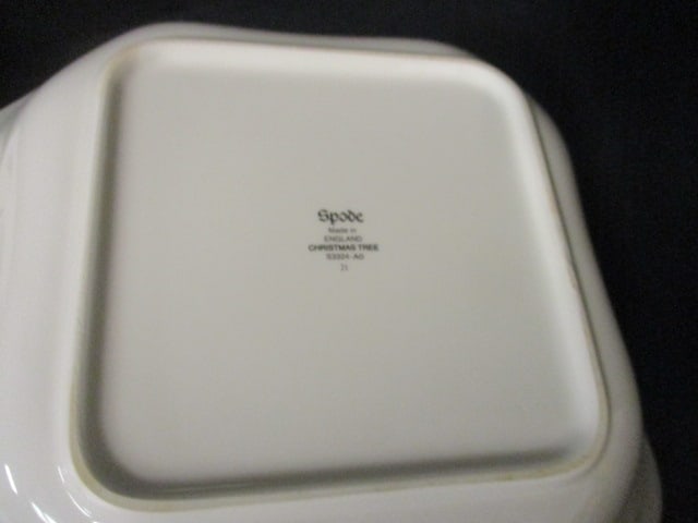 Spode "Christmas Tree" Square Serving Bowl and Cake/Dessert Stand - 3