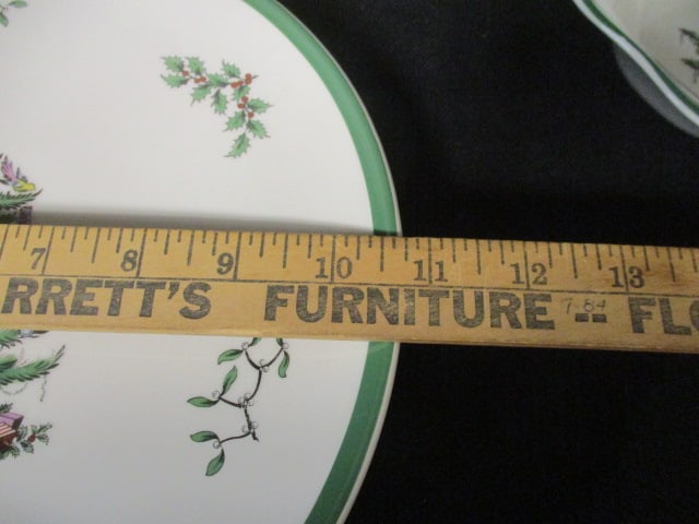 Spode "Christmas Tree" Square Serving Bowl and Cake/Dessert Stand - 6