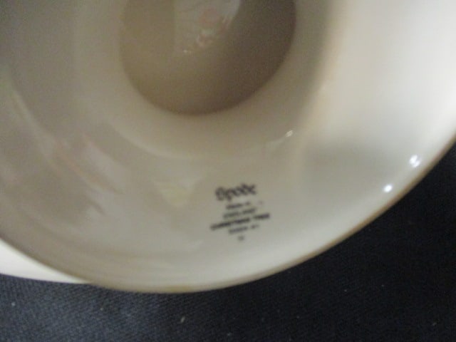 Spode "Christmas Tree" Square Serving Bowl and Cake/Dessert Stand - 8