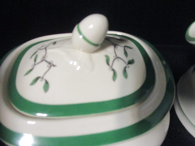 Spode "Christmas Tree" Completer Set-Butter Dish, Shakers, Creamer, Sugar Bowl and Sauce Boat - 10