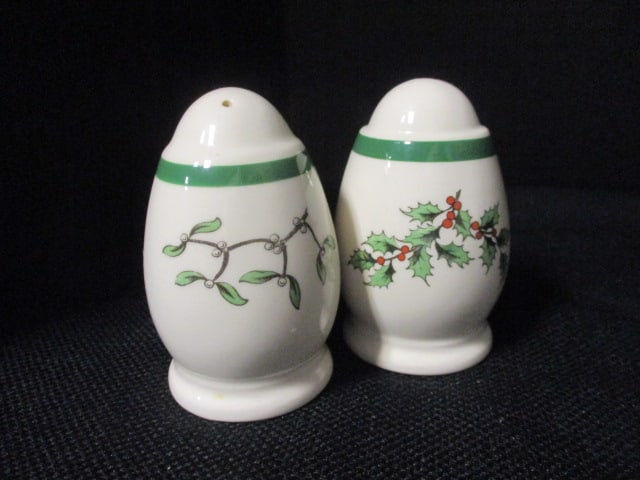 Spode "Christmas Tree" Completer Set-Butter Dish, Shakers, Creamer, Sugar Bowl and Sauce Boat - 14