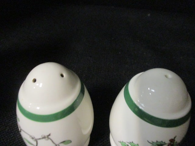 Spode "Christmas Tree" Completer Set-Butter Dish, Shakers, Creamer, Sugar Bowl and Sauce Boat - 15
