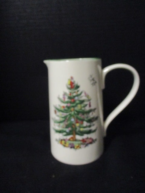 Spode "Christmas Tree" Microwave/Freezer Safe 2 Quart Pitcher: 7"h, still has original price sticker on bottom