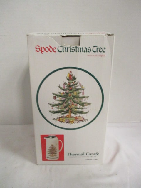 New Old Stock Spode "Christmas Tree" Thermal Carafe: 1 liter capacity