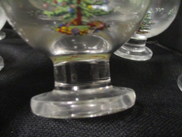 Eight Spode "Christmas Tree" Glass Dessert/Fruit Cups - 6
