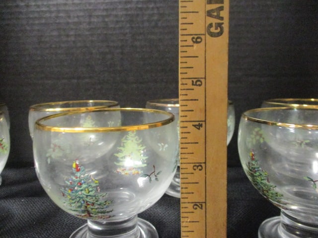 Eight Spode "Christmas Tree" Glass Dessert/Fruit Cups - 8