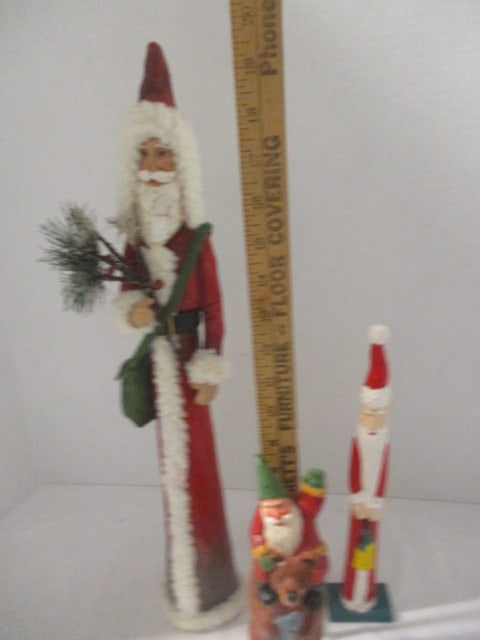Five Sculpted Composite Santa Figures - 17