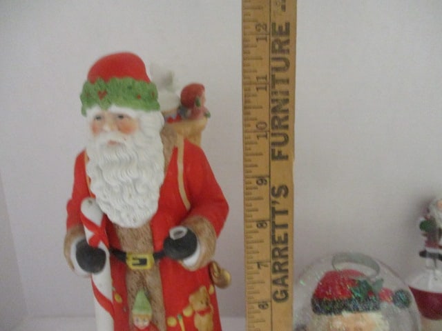 Musical Santa Snowglobe, Santa Bubble Night Light, Glazed Pottery Santa Bell, Pottery Santa Pick ... - 11