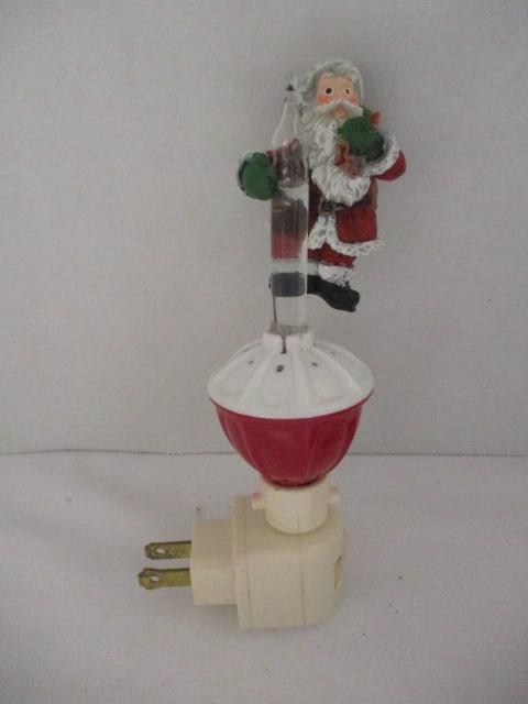 Musical Santa Snowglobe, Santa Bubble Night Light, Glazed Pottery Santa Bell, Pottery Santa Pick ... - 14