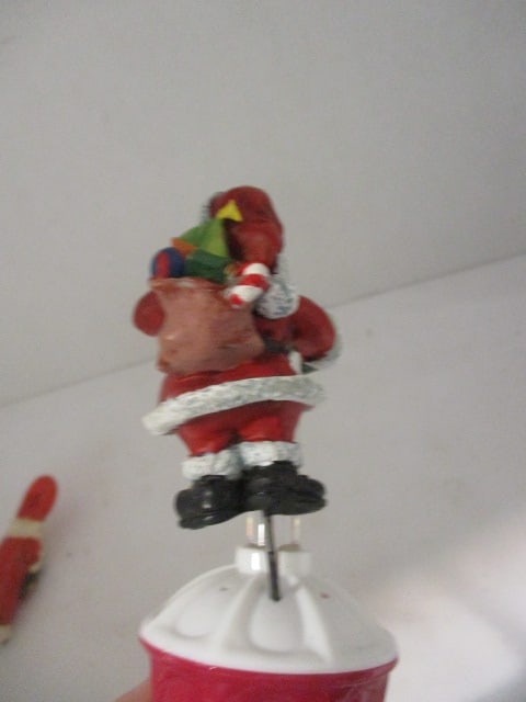 Musical Santa Snowglobe, Santa Bubble Night Light, Glazed Pottery Santa Bell, Pottery Santa Pick ... - 15