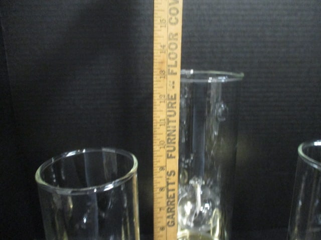3 Piece Tiered Art Glass Hurricane Oil Lamps with Brass Stands - 6