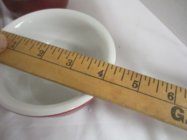 Corelle Red/White Stoneware Custard Bakers and Round Baker - 5