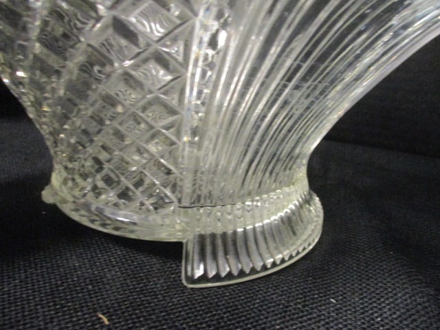 Vintage Art Deco Style Pressed Glass Footed Centerpiece Bowl - 4